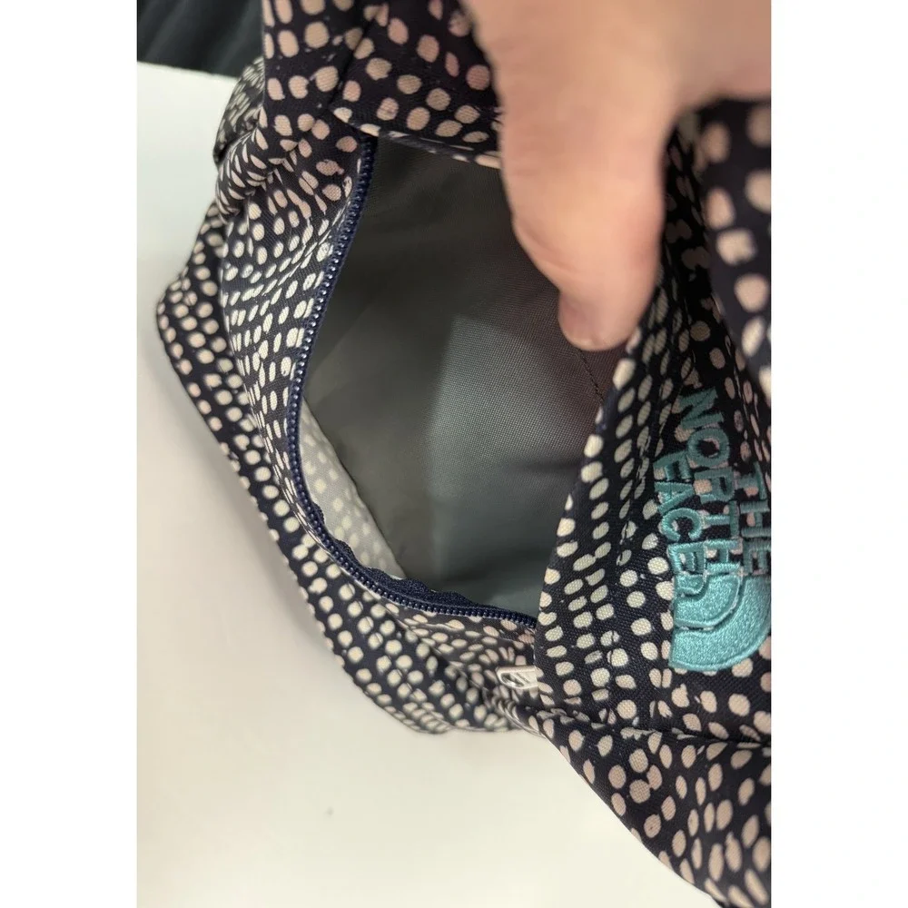 The North Face Wise Guy Backpack Blue White Polka Dot Print Laptop School Hiking - Picture 10 of 11